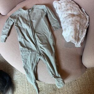 Pehr light blue onesie and free bunny swaddle